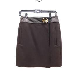 Gucci by Tom Ford Brown Mini Skirt With Gold Hardware alternative image