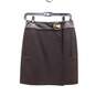 Gucci by Tom Ford Brown Mini Skirt With Gold Hardware image number 2