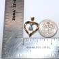 10K Yellow Gold Moissanite Accent Topaz Heart Pendant - 1.2g image number 4