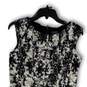 NWT Womens Black White Floral Lace Round Neck Fit & Flare Dress Size 10 image number 3