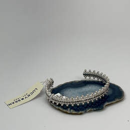 NWT Designer Lucky Brand Silver-Tone Beaded Fashionable Bangle Bracelet