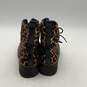 Michael Kors Womens Brown Black Cheetah Print Lace Up Ankle Boots Size 9 image number 4