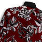 Womens Multicolor Floral Long Sleeve Ruffle Blouse Top Size Medium image number 4