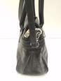 B. Makowsky Black Leather Croc Embossed Small Shoulder Satchel bag Handbag image number 7