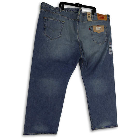 NWT Mens Blue 501 Medium Wash Pockets Stretch Denim Straight Jeans Sz 54X30 image number 2