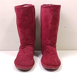 Bearpaw Women's Maroon Shearling Boots Size 10