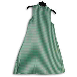 NWT Womens Green Knitted Striped Sleeveless Pullover A-line Dress Size M alternative image