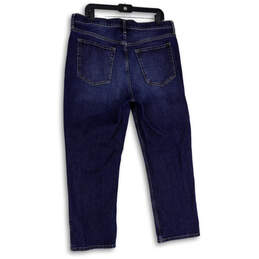 Womens Blue Denim Dark Wash 5-Pocket Design Straight Leg Jeans Size 33 alternative image