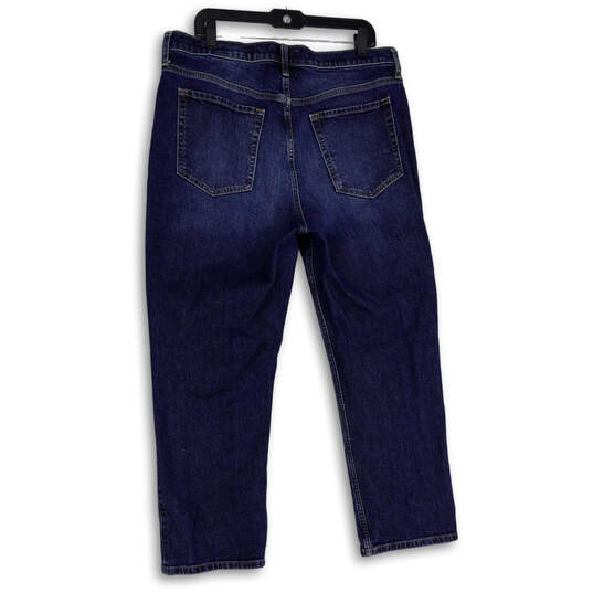 Womens Blue Denim Dark Wash 5-Pocket Design Straight Leg Jeans Size 33 image number 2