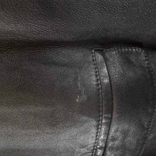 Remy Leather Men Black Leather Jacket 46 image number 6