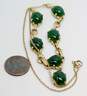 Vintage 14K Yellow Gold Nephrite Cabochon Pendant Necklace 15.0g image number 5