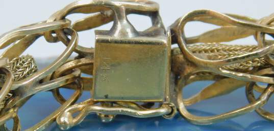 Vintage 14K Yellow Gold Fancy Leaf Detail Bracelet 15.3g image number 5