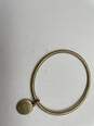 Womens Gold Round Shape Bangle Bracelet With Authentic Heart Charm image number 2