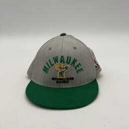 Mens Green Gray Milwaukee Bucks Eyelets Classic Baseball Cap Size L/XL