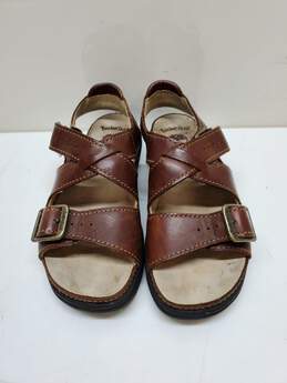 Women's Vintage Timberland Sling Back Leather Chunky Sandals Brown Size 7.5