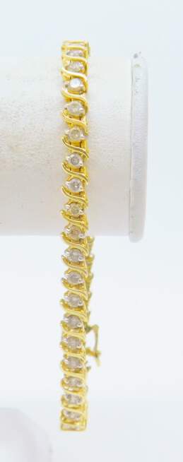 14K Yellow Gold 3.52 CTTW Diamond Tennis Bracelet 15.3g