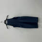 NWT Womens Blue Round Neck Sleeveless Slit Knee Length Sheath Dress Size 6 image number 2