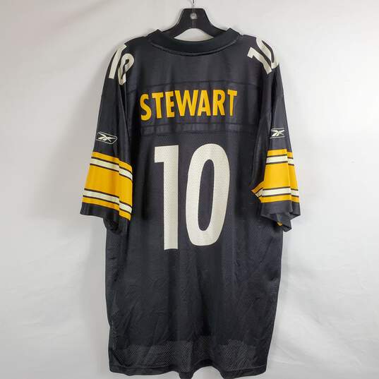 Reebok NFL Men Black Steelers Football Jersey #10 Stewart sz L image number 2