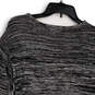 Womens Black Gray Knitted Heather Long Sleeve Pullover Sweater Size M image number 4