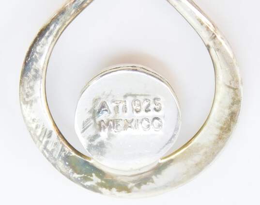 ATI & Artisan 925 Modernist Dome & Loop Teardrop Drop Earrings & Matching Chunky Band Ring 10.9g image number 6