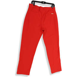 Womens Red Flat Front Pocket Stretch Pull-On Trouser Pants Size Large alternative image