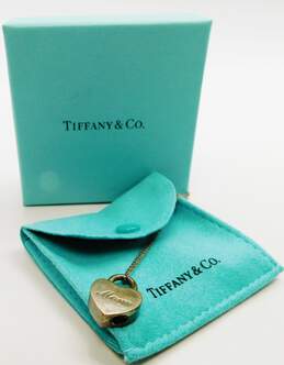 Tiffany & Co 925 Mom Etched Love Heart Lock Pendant Necklace IOB 40.5g alternative image