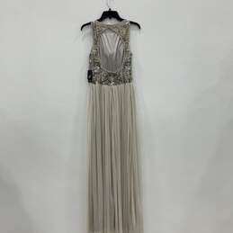 NWT Adrianna Papell Womens Gray Beaded Sleeveless Round Neck Maxi Dress Size 4 alternative image