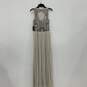 NWT Adrianna Papell Womens Gray Beaded Sleeveless Round Neck Maxi Dress Size 4 image number 2