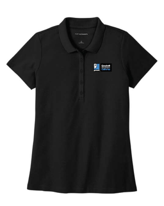 Goodwill Southern California Womens SS Polo Black S image number 1