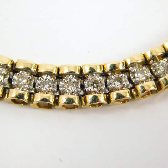 10K Yellow Gold 1.68 CTTW Diamond Tennis Bracelet 14.2g image number 3