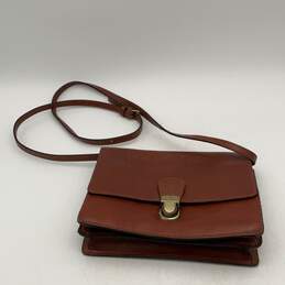Patricia Nash Womens Brown Leather Adjustable Strap Crossbody Bag Purse
