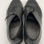 Mens Black Leather Almond Toe Lace-Up Formal Derby Dress Shoes Size 40 image number 4