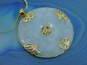 14K Yellow Gold Chinese Good Fortune Jade Disc Pendant Necklace 10.9g image number 4