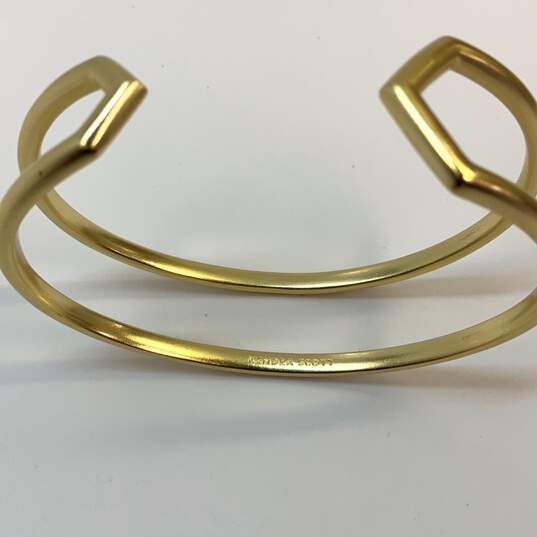 Designer Kendra Scott Gold-Tone Double-Row Slip-On Mikki Cuff Bracelet image number 4