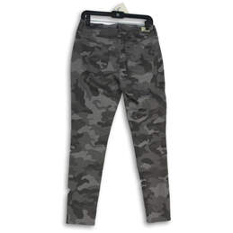 Womens Gray Camouflage Slash Pocket Skinny Leg Ankle Pants Size 4