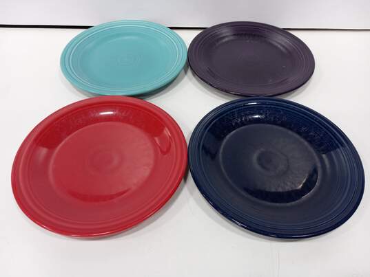 Set of 4 Colorful Stoneware Dinner Plates image number 2