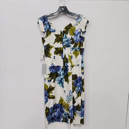 Adrianna Rapell Women's Blue Floral Drape Neck Dress Size 2 NWT alternative image