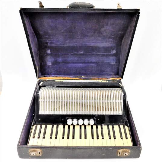 Rossini Brand J27/81 Model 41 Key/120 Button Black Piano Accordion w/ Hard Case image number 1