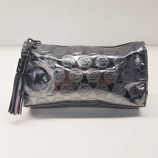 Michael Kors Signature Metallic Silver Pouch image number 1