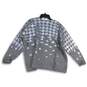 NWT Lord & Taylor Womens Gray Houndstooth Long Sleeve Cropped Pullover Sweater M image number 2