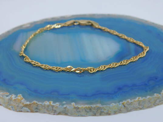 14K Yellow Gold Chain Bracelet 3.2g image number 2