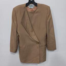 Oleg Cassini Women's Tan Blazer Jacket Size 8