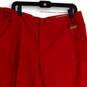 Womens Red Pockets Flat Front Stretch Straight Leg Cropped Pants Size Large image number 3