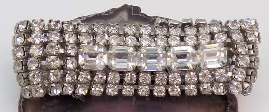Vintage Weiss Icy Rhinestone & Silver Tone Chunky Bracelet 47.1g image number 1
