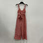 Womens Red Striped Sleeveless V-Neck Belted One-Piece Jumpsuit Size XS image number 1