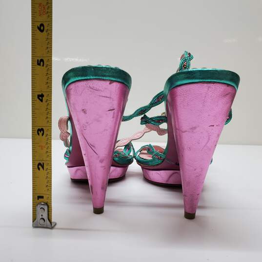 Betsey Johnson Womens Heels Metallic Pink/Green Sz 8.5 image number 4