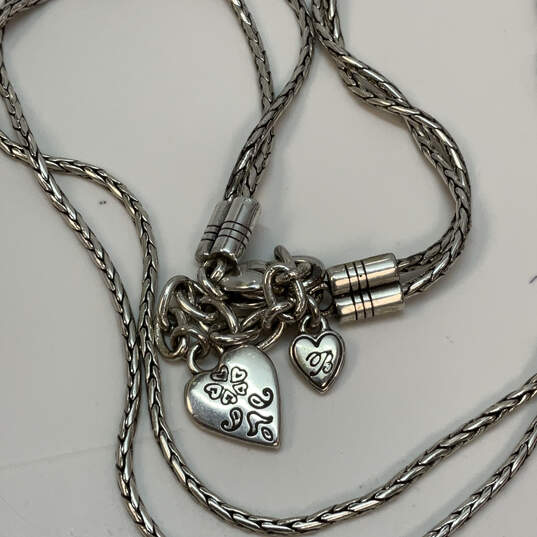 Designer Brighton Silver-Tone Wheat Chain Faux Pearl Pendant Necklace image number 4