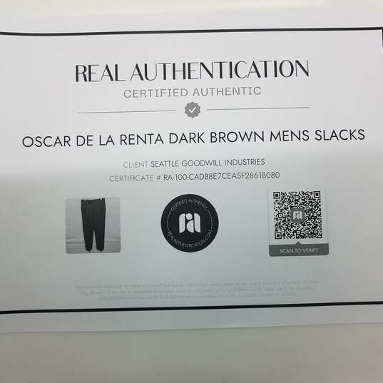 AUTHENTICATED MEN'S OSCAR DE LA RENTA SLACKS SZ 34x28 image number 2