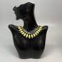 Designer J. Crew Gold-Tone Yellow Crystal Stone Beaded Statement Necklace image number 1