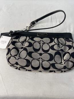Certified Authentic Coach Gray and Black Wristlet